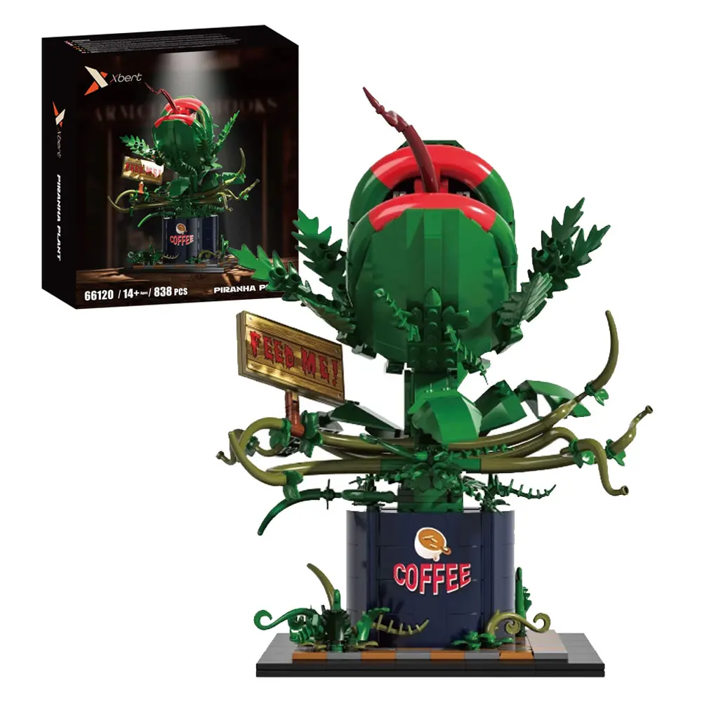 

838PCS Creative Piranha Plant Building Blocks Chomper Potted Horrors Flower Assemble Bricks Collection Toys Gift For Adult Kids