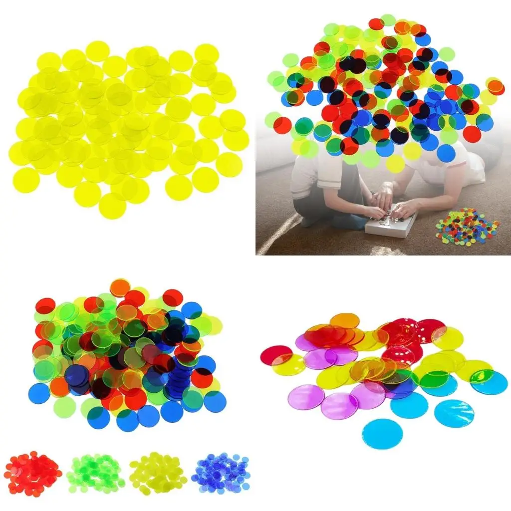 Q39E Counting Bingo Counting Chip Plastic Marker for Group Game, Classroom Teaching