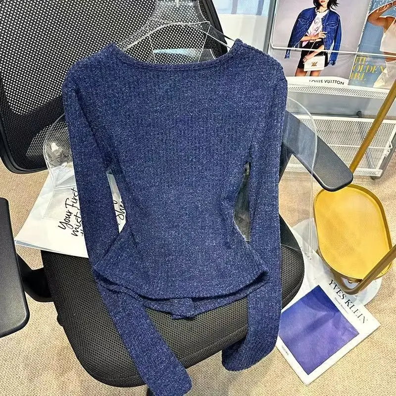 

Pure Desire Spicy Girl V-Neck Knitted Cardigan Women's Slim Fit Short Base Shirt Inner Wear Korean Style Commute Fashion