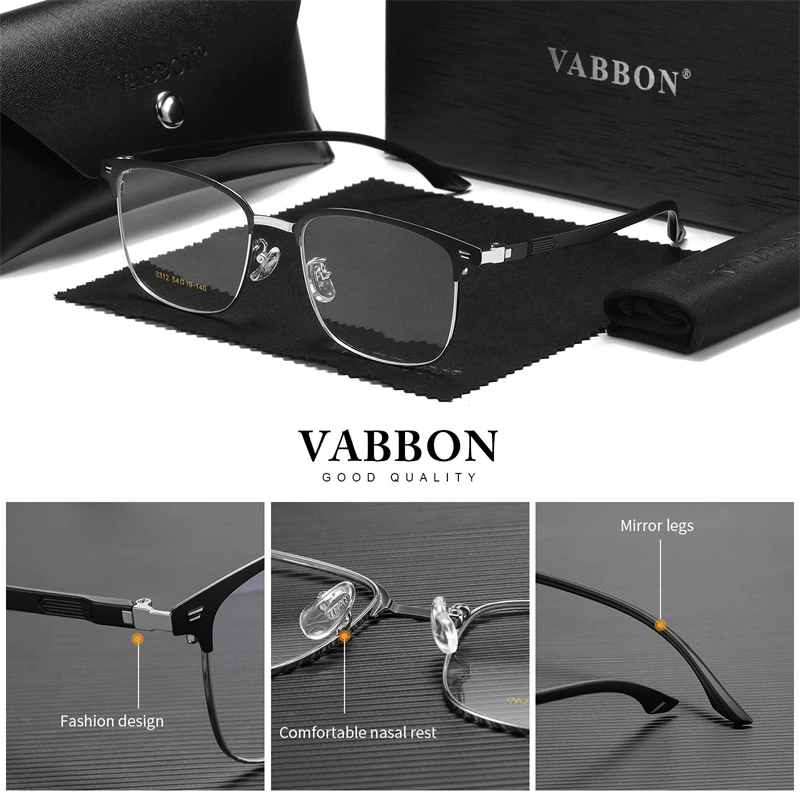 Vabbon جديد ضوء فاخر موضة الرجال مكافحة نظارات الضوء الأزرق الأعمال مكتب العصرية نظارات عادية لصيد الأسماك والقيادة والسفر ، هدية مميزة 3312