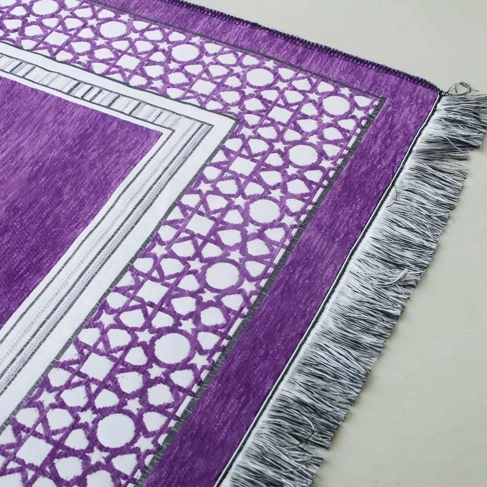 Alfombra de Oración Plegable Nueva, Lavable, Antideslizante, Alfombra de Oración Islámica Rectangular con Borla, Alfombra para Sala de Estar