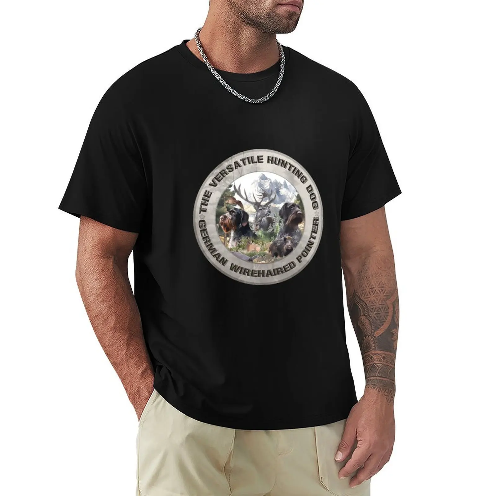 German Wirehaired pointer is a good all-around gun dog T-Shirt baggy shirts aesthetic clothes mens t shirts top quality