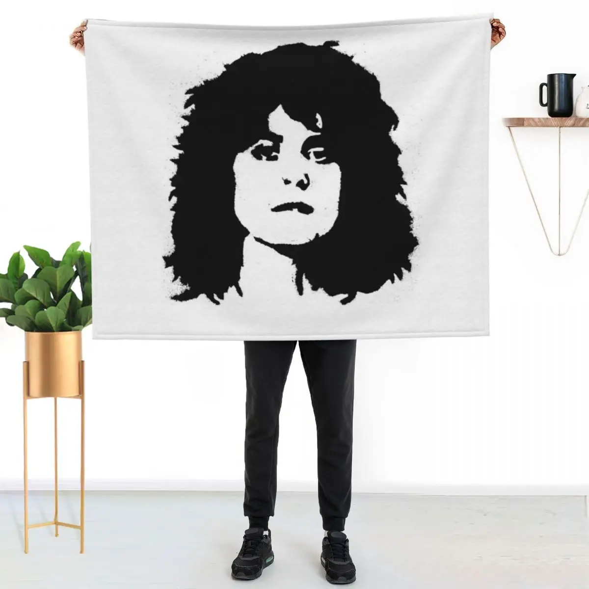Retro Vintage Retro T Rex Marc Bolan Tribute Throw Blanket Comforter halloween funny gift Decorative Beds Retros Soft Blankets