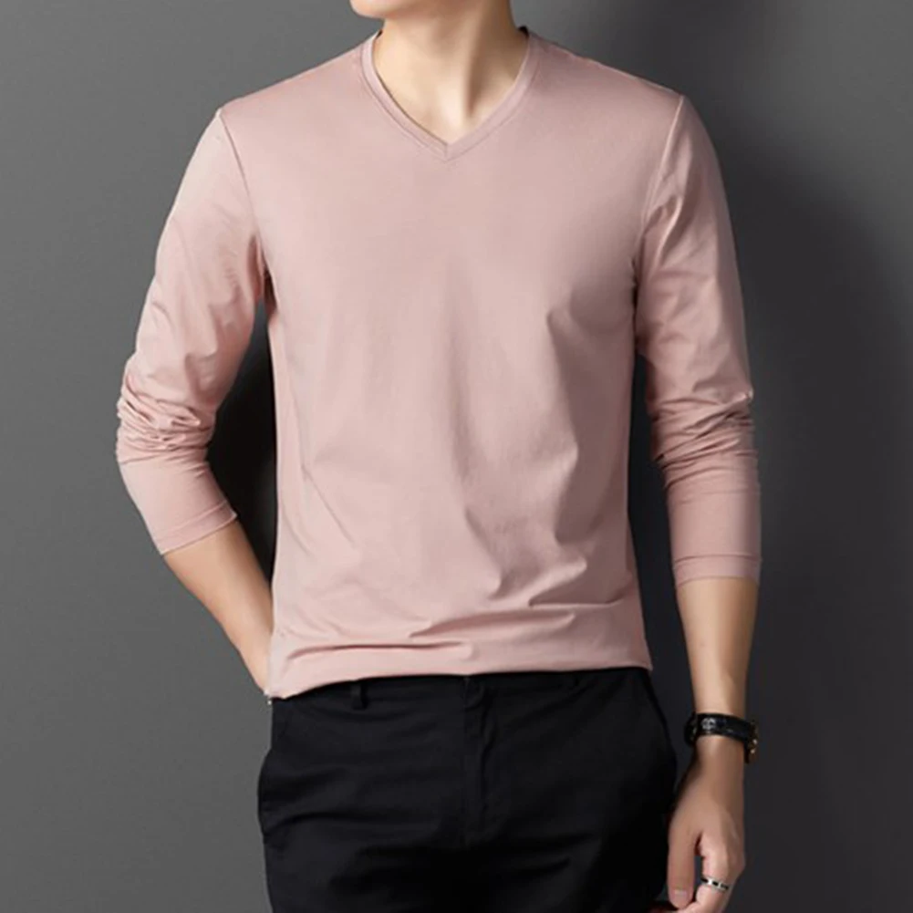 Hot New Stylish Comfy T-Shirt T-Shirt Long Sleeve Male Men Polyester Regular Solid Color Spring Summer T-Shirt