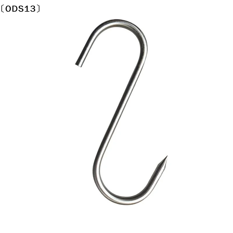 [ODS13] 10個の丈夫な肉フック、ステンレス製の肉屋用S字型フック、鋭い先端付き、キッチンベーキングツール用