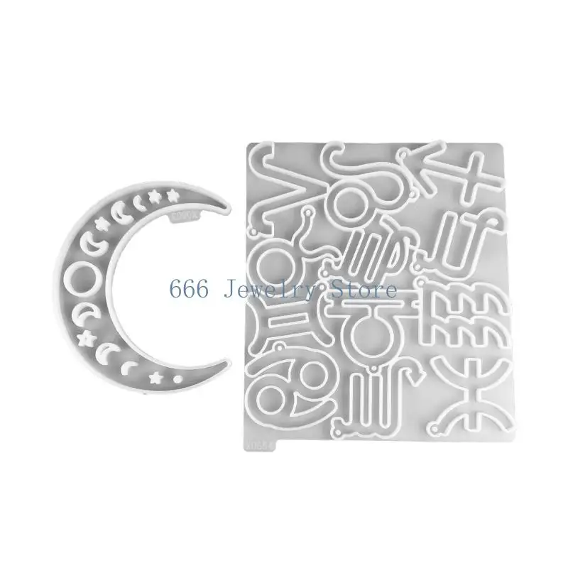 

F2TD Набор из 2 креативных форм для подвески в виде созвездий, формы для цементного орнамента, силиконовая текстура для цемента