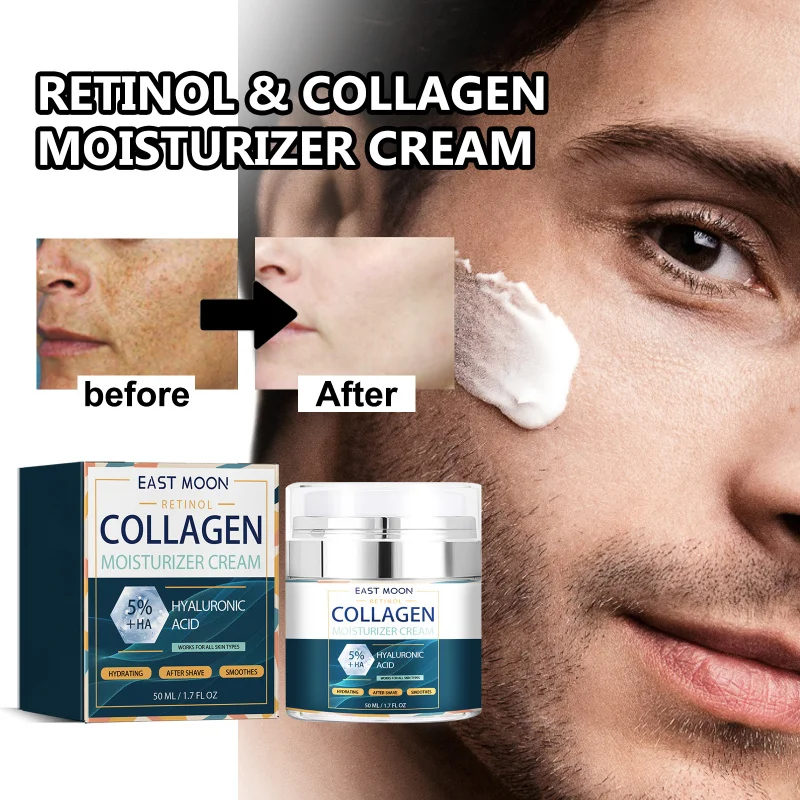 

Men'S Collagen Face Cream-Hydrating Moisturizer With Retinol, Helps Improve Skin Elasticity Reduce Wrinkles, Brightening Formula