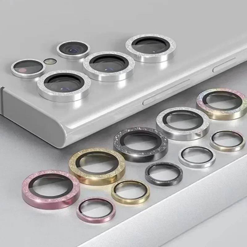 Glitter Camara Lens Protector For Samsung Galaxy S25 S24 S23 Plus S22 Ultra 5G A55 A54 A34 A24 Tempered Glass Camera Protection