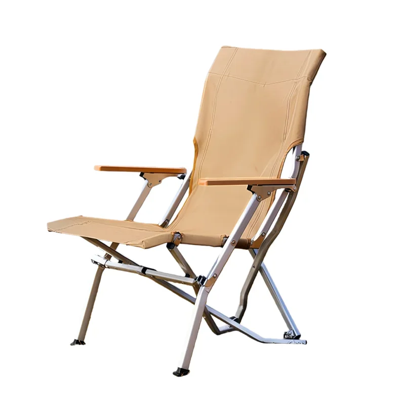 

Outdoor Aluminum Sealed Chair Folding Chair Portable Fishing Leisure Camping Cloth Sail High Back Recliner Curved Chair