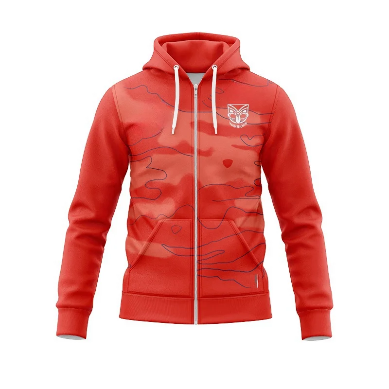 

Zip Hoodie 2024 New Zealand Warriors Men's T-shirt(Custom name and number )