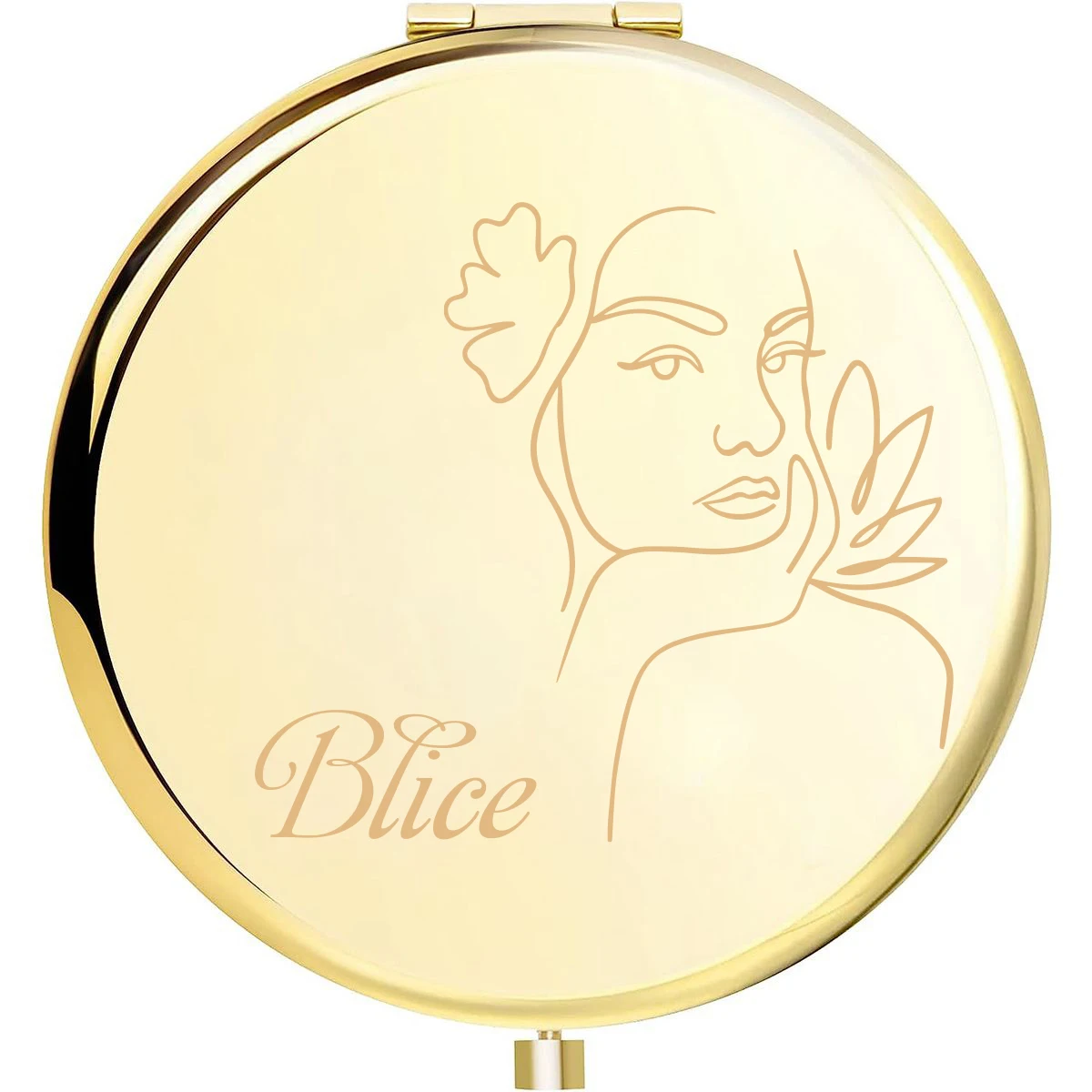 

1pc woman Personality based New Old Engraving Custom Name Makeup Mirror Metal gold Wedding Party Gifts