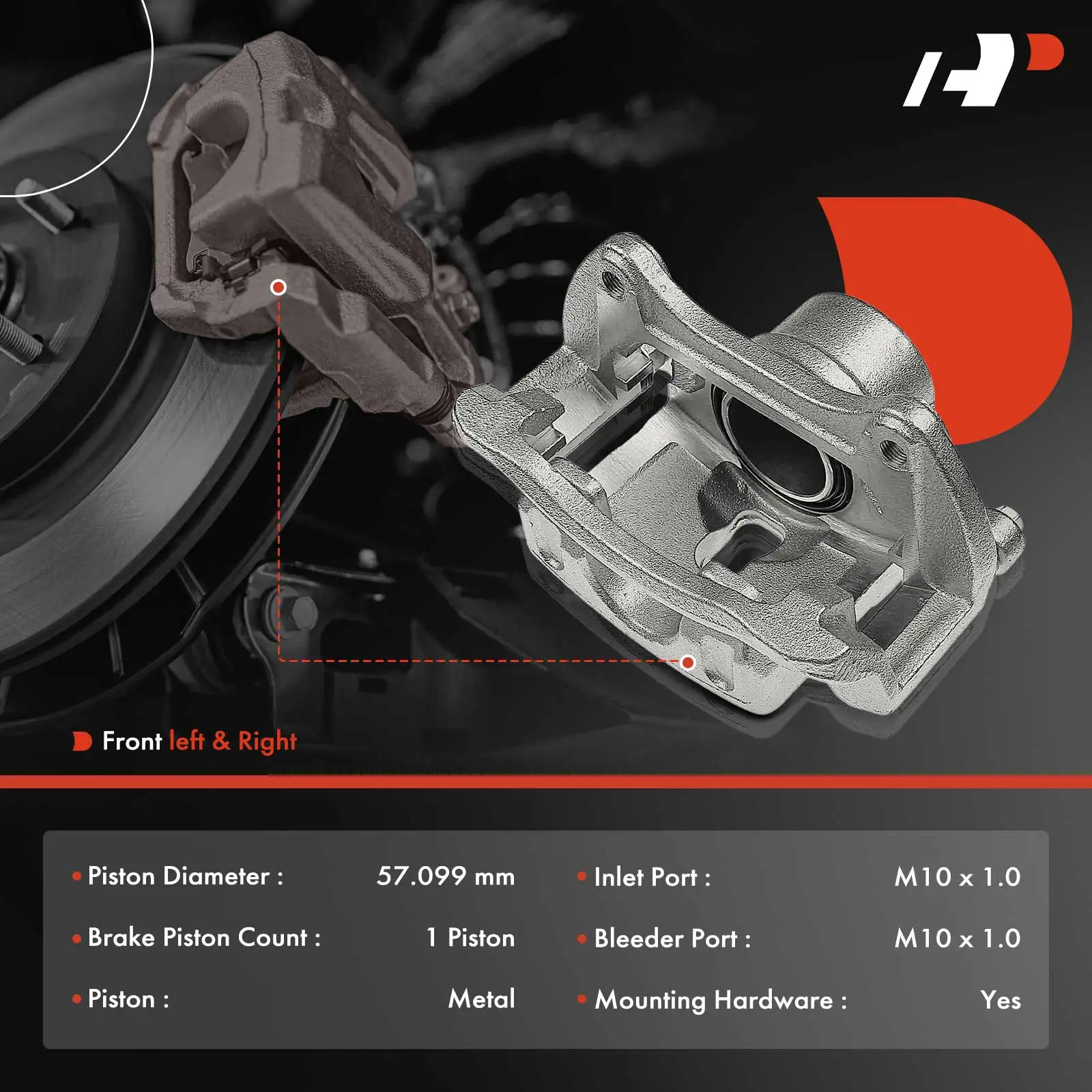 A-Premium Pair Front Brake Caliper withBracket for Kia Forte 2015-2018 Forte5 2014-2018 Forte Koup Hyundai Veloster 2013-2017