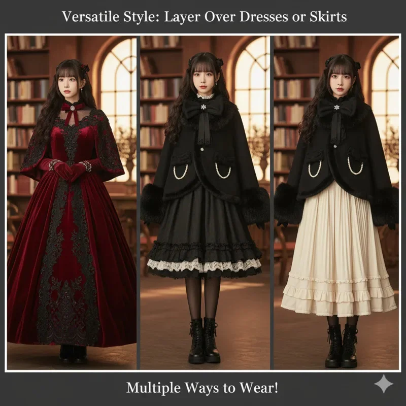 

Y2K Bow Scarf Jacket Set Shawl Black Versatile Clip Cotton Wool Coat Winter Autumn Pocket Button Bow Scarf Coat Jacket Suit New