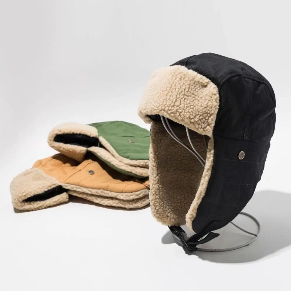 Windproof Winter Bomber Hats Ear Protection Thickened OutdoorsThick Balaclava Warm Accessories Winter Ski Caps for Men Women
