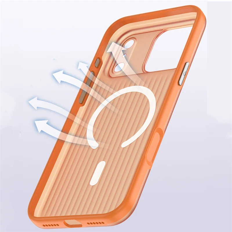 حافظة شحن لاسلكية مغناطيسية غير لامعة لهاتف آيفون 17 برو ماكس 17 برو 17 AI تعمل باللمس زر الكاميرا غطاء مقاوم للصدمات #4