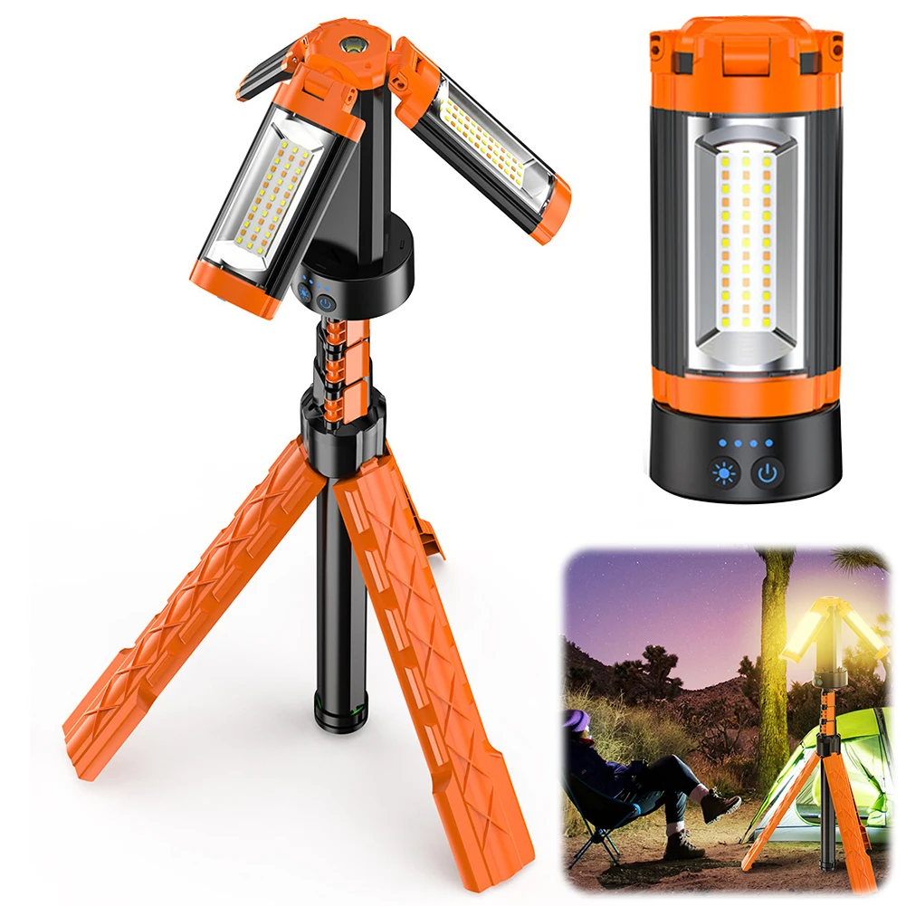 

Folding Camping Light LED Work Light with Telescoping Stand Rechargeable Camping Lantern Power Display for Adventure Fishing