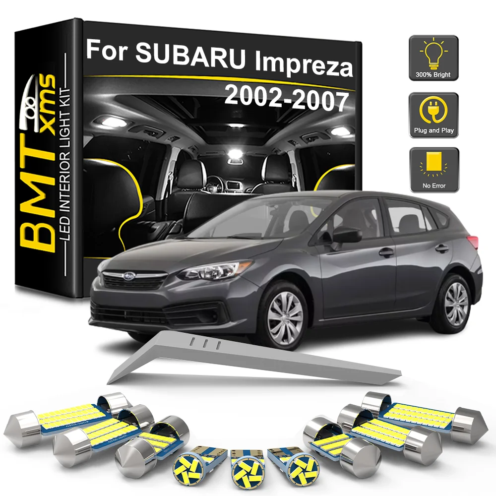

BMTxms 8Pcs LED Interior Light Bulb Kit For Subaru Impreza 2002 2003 2004 2005 2006 2007 Car Dome Map Trunk Reading Lamp Canbus