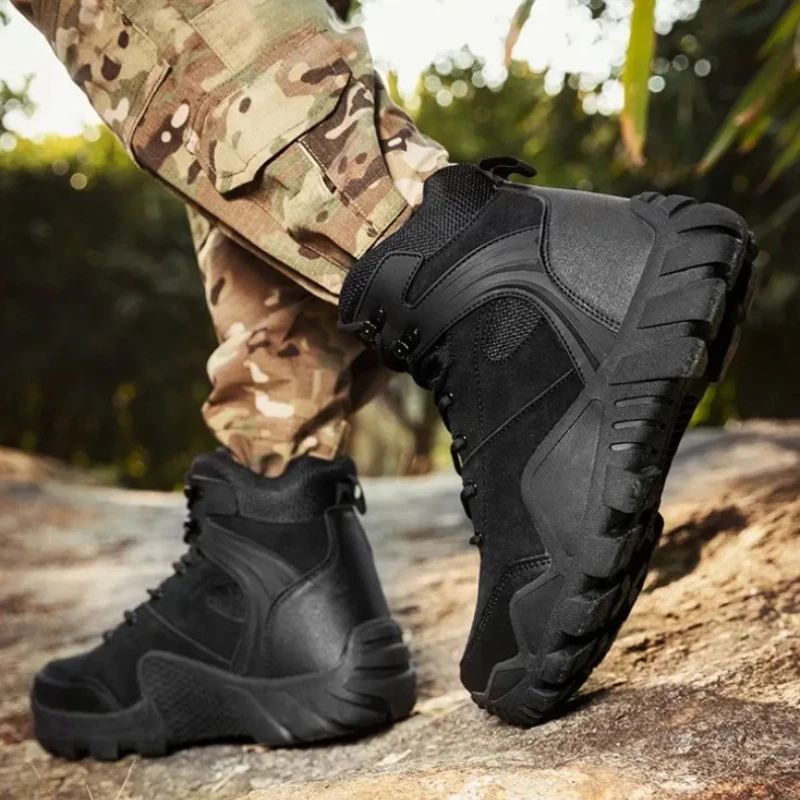

Size Outdoor Military Boots Hiking Training Tactical Boots Non-Slip Scratch-Resistant Mountaineering Shoes Size39-47 Model 301