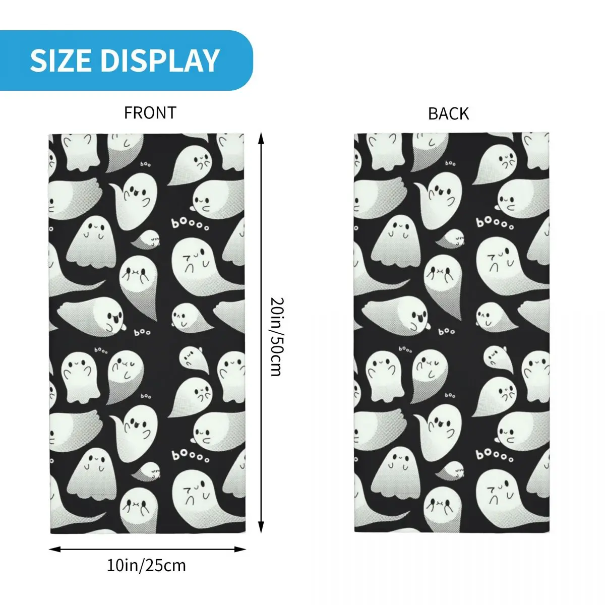 Ghost Pumpkin Halloween Bandana Neck Gaiter Printed Face Scarf Multifunction Cycling Scarf Outdoor Sports Adult Breathable