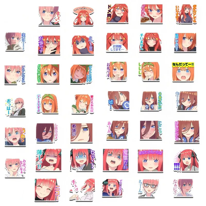 The Quintessential Quintuplets Nakano Ichika Nakano Nino Sticker High Color Value Anime Cartoon DIY Exquisite Decorative Sticker - view 3