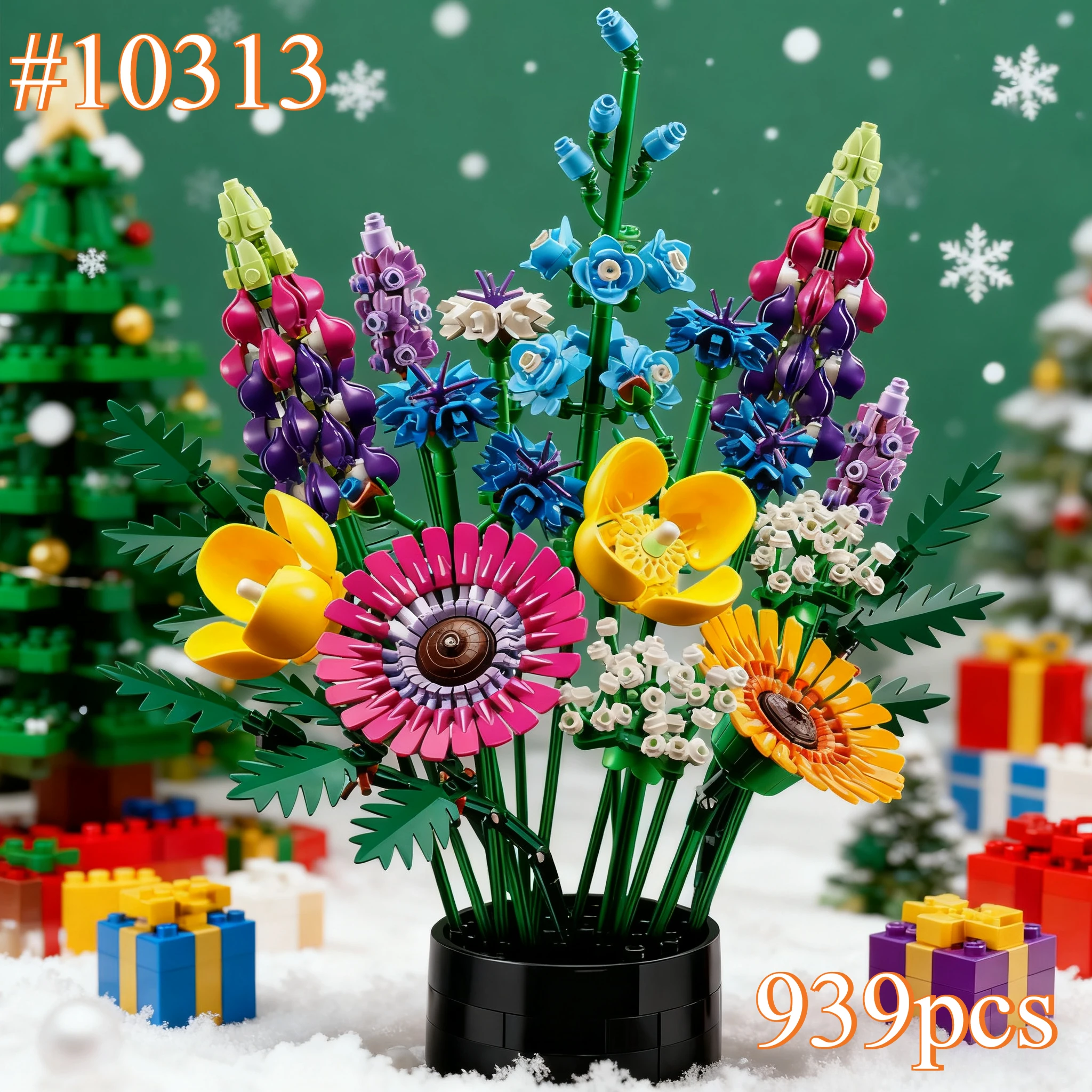 

2025 the new romantic wildflower bouquet and 10313 architecture model, Holiday Christmas Birthday Gifts
