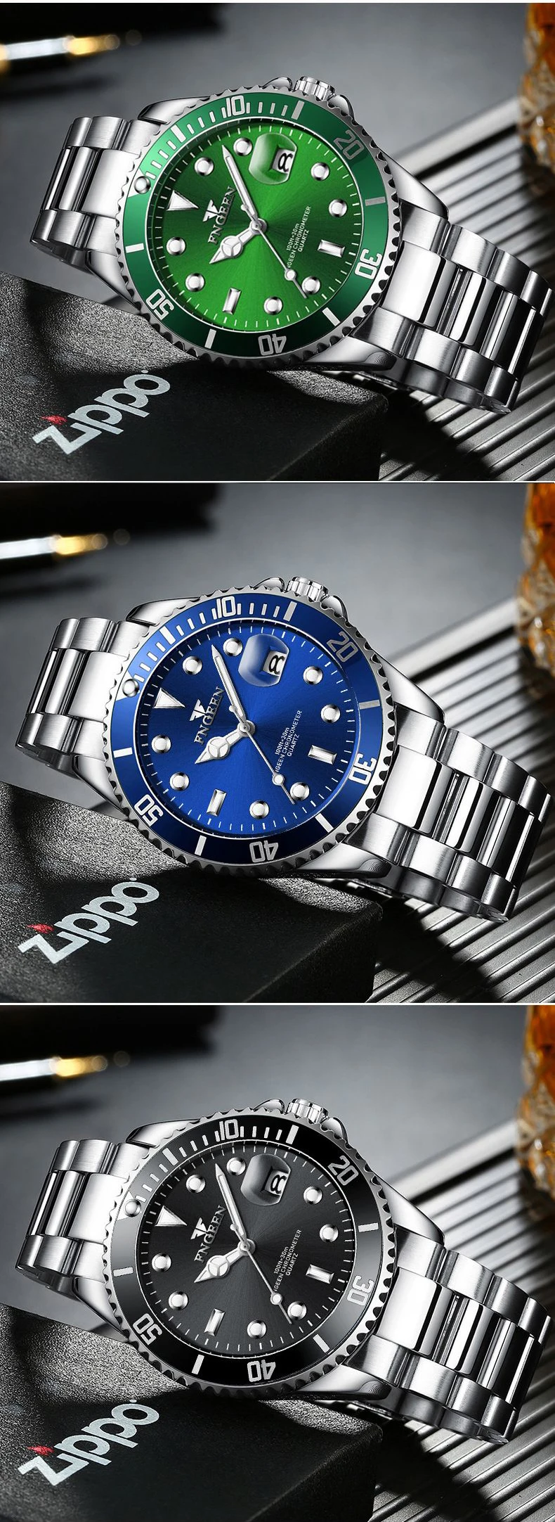 BINBOND Quartz Watches For Couples And Friends Orginal Design Auto Date Stainless Steel Durable Men's Watch Luxury Reloj