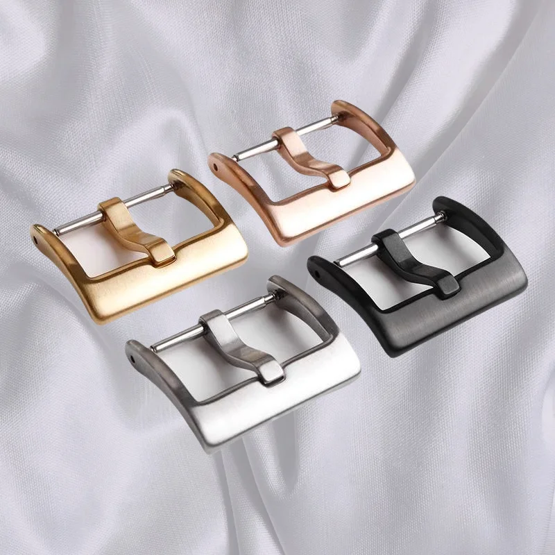 18mm 20mm 22mm 24mm Uniwersalna klamra ze stali nierdzewnej dla mężczyzn i kobiet, silikonowa klamra igłowa, srebrno-czarno-złota