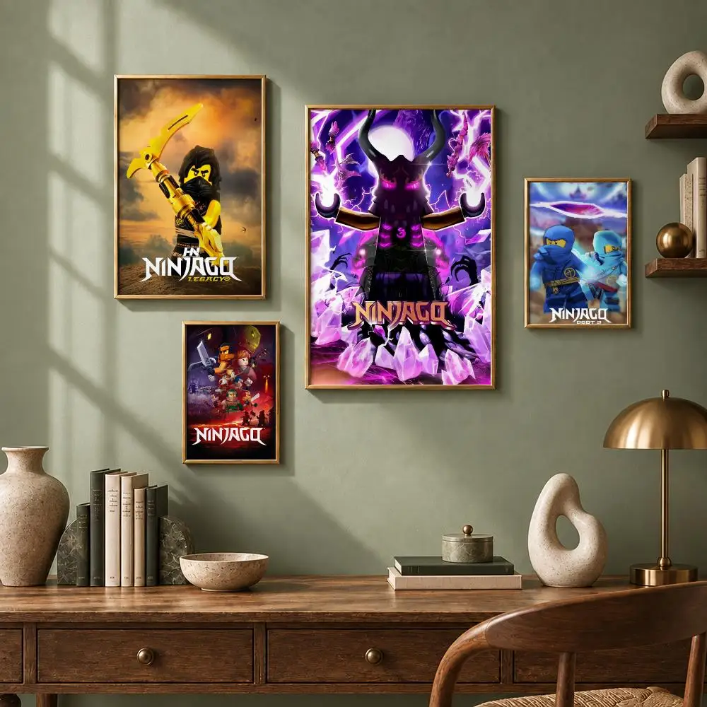 Retro Cartoon N-NinjagoS Poster HD Self-Adhesive No Residue After Removal Ideal for All Kinds of Wall Decor