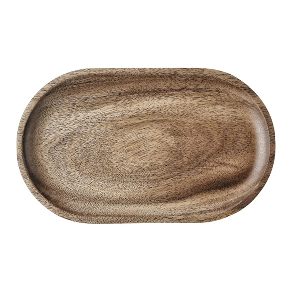 

1Pcs Wood Serving Tray Versatile Food Plate Bread Snack Fruit Plate Kitchen Storage Holder Wooden Tray