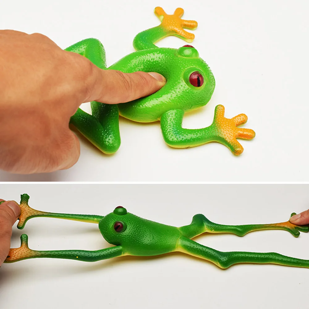 1Pcs Simulation Soft Stretchable Rubber Frog Model Creative Funny Toy Soft Wacky Frog Toy Spoof Vent Toys for Children Kids Toy