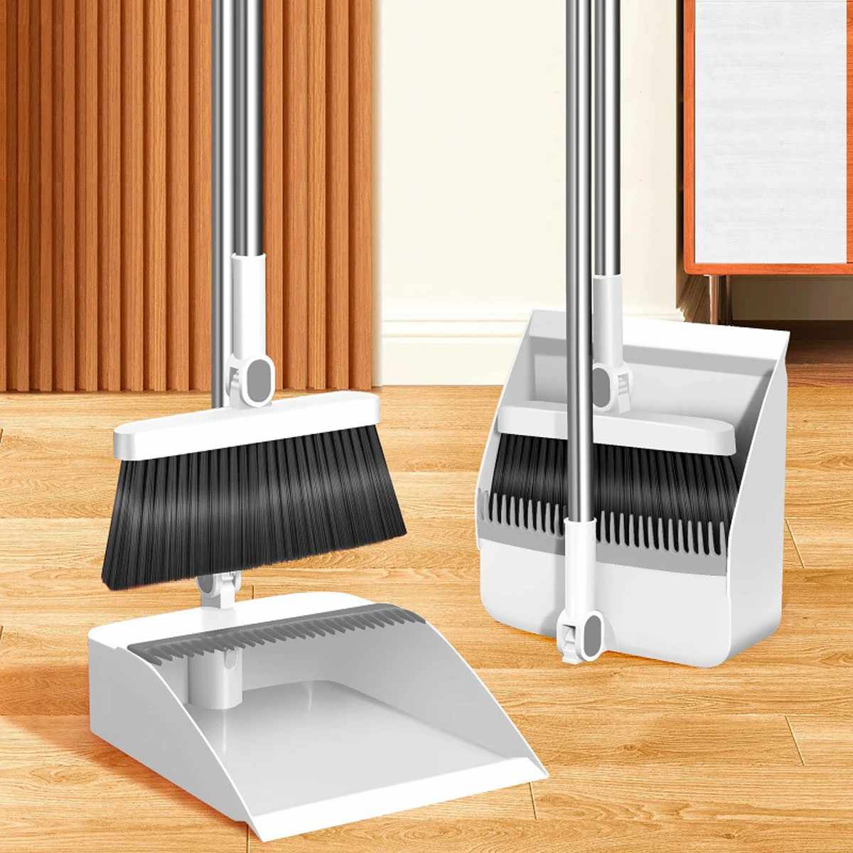 

Household broom Broom and dustpan combination set Foldable and rotatable garbage shovel broom