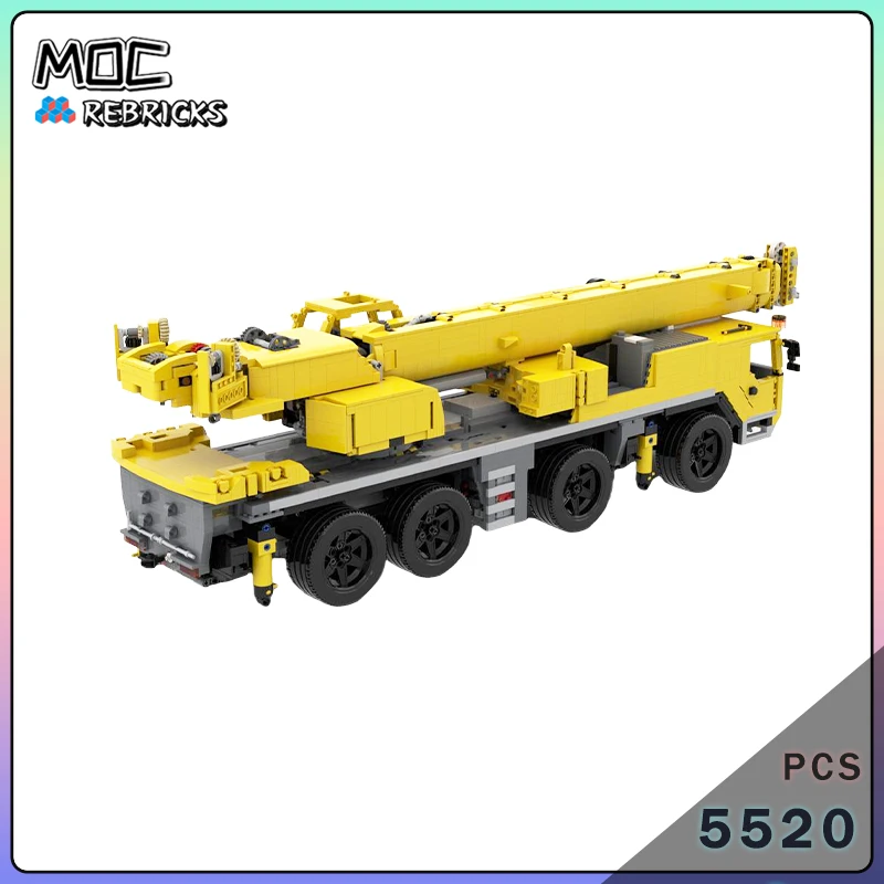 MOC Technical RC All-Terrain Mobile Crane LTM 1090 Building Blocks Heavy Engineering Vehicle Construction Bricks Toy