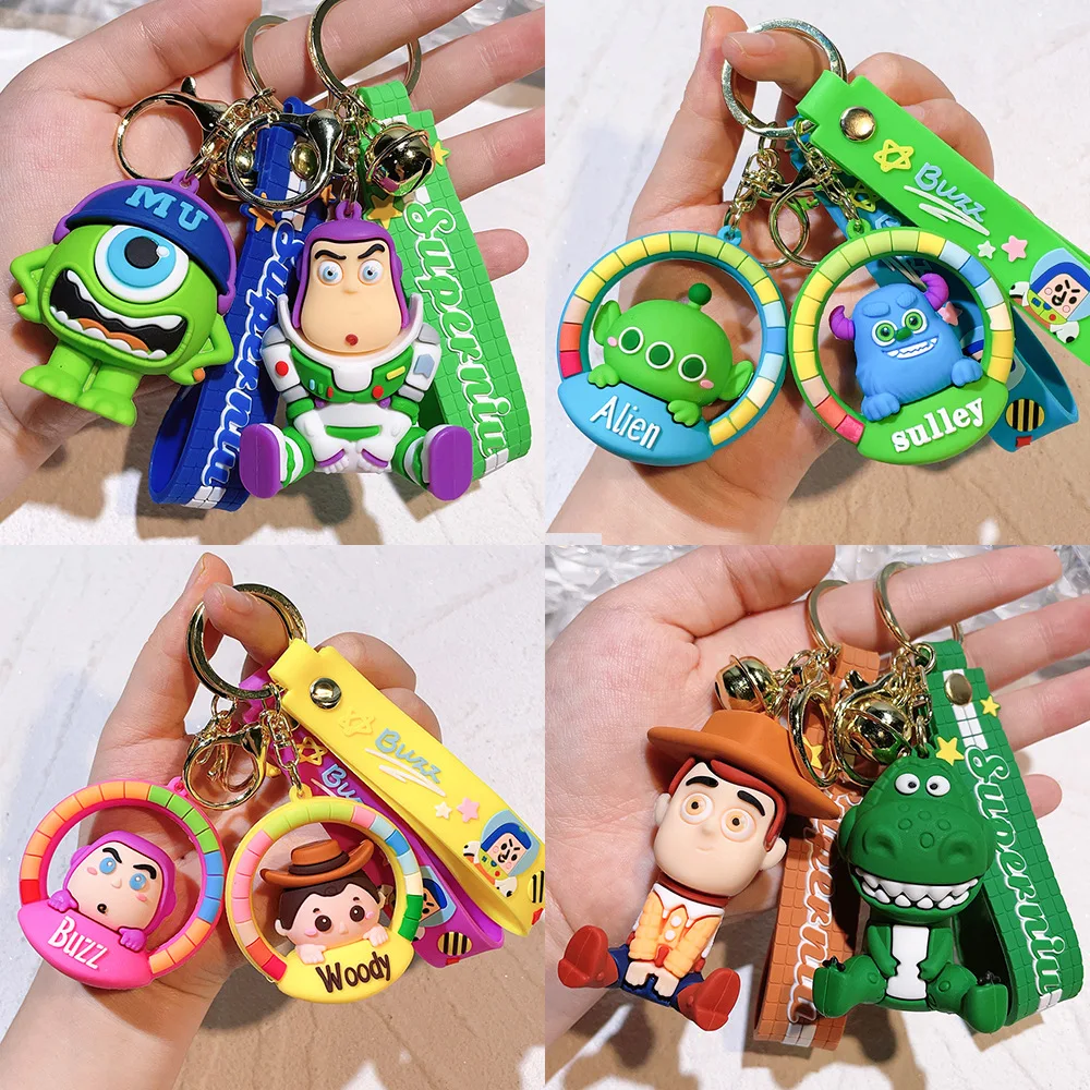 New Kawaii Disney Anime Keychain Toy Story Cartoon Doll Keyring Key Chain Car Pendant Accessories Kids Hobby Toys Xmas Gifts