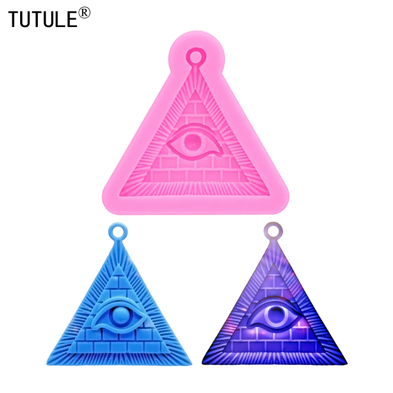 Triangle Eyes Freemasonry DIY earrings pendant Silicone Mold Open Your Eye cake Fondant Mold Eye kawaii Polymer Clay Epoxy Mold