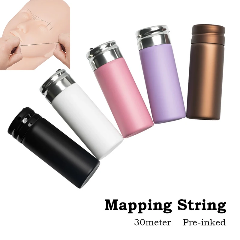 

1 шт. 30 м. нить для разметки бровей с предварительно нанесенной краской, для микроблейдинга, полуперманентного макияжа, для позиционирования и измерения бровей