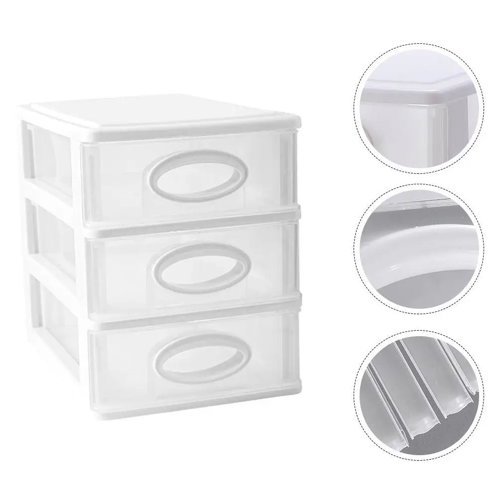 1Pcs Multifunctional Desktop Storage Box Waterproof Dustproof Plastic Stationery Cabinet Multi-Layer Organizer Home Office