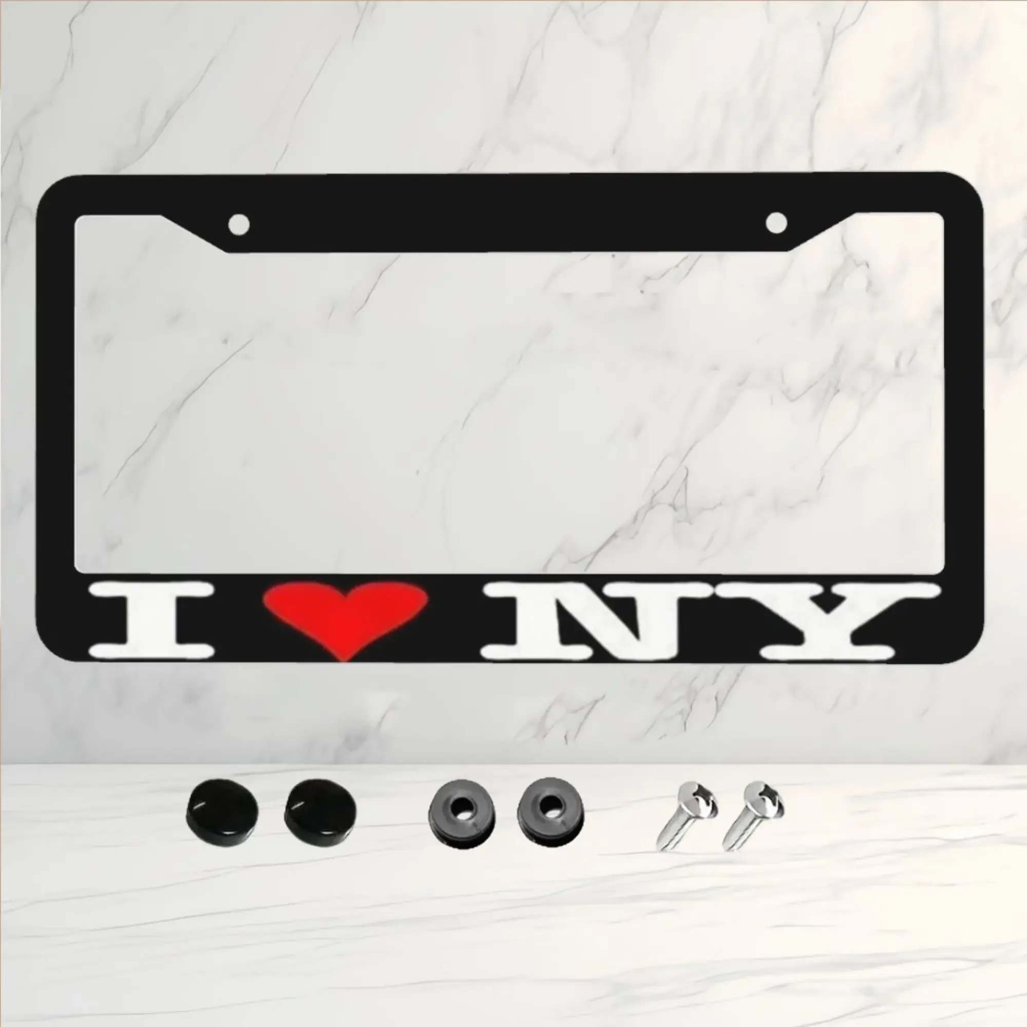 

1 шт. Алюминиевая рамка номерного знака, рамка номерного знака I Love New York Heart Ny, новая крышка, рамка номерного знака с этикеткой автомобиля, .