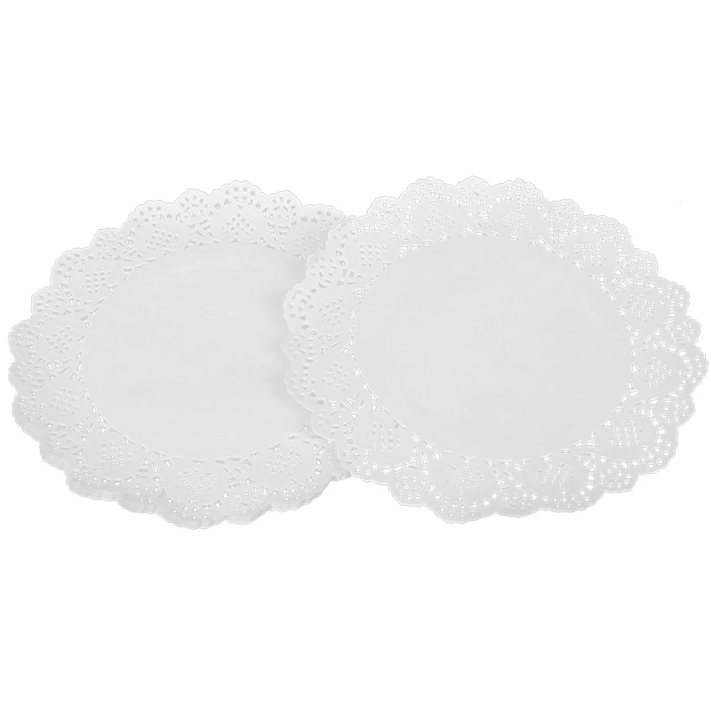 

180pcs Food Paper Tableware Decoration White Doilies Lace Round Cake Packaging Pads Oil Bottom Flower Vases Mats