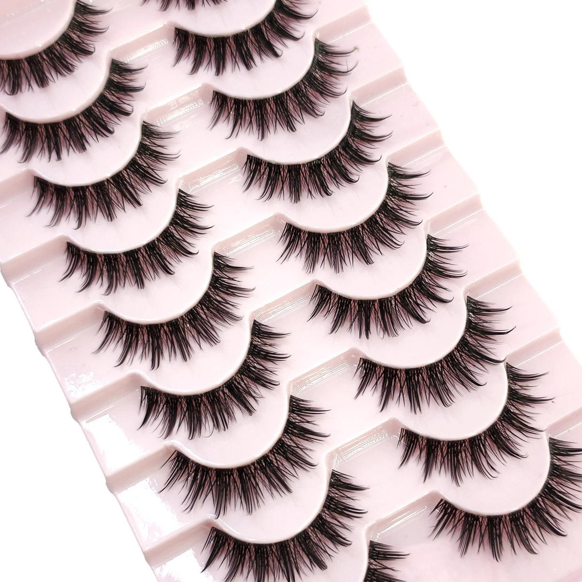 6D-Volumen, 9 Paar falsche Wimpern, die wie Verlängerungen aussehen, Nerzwimpern, flauschige Katzenaugenwimpern, dünne, dicke, weiche, lockige, künstliche Wimpern