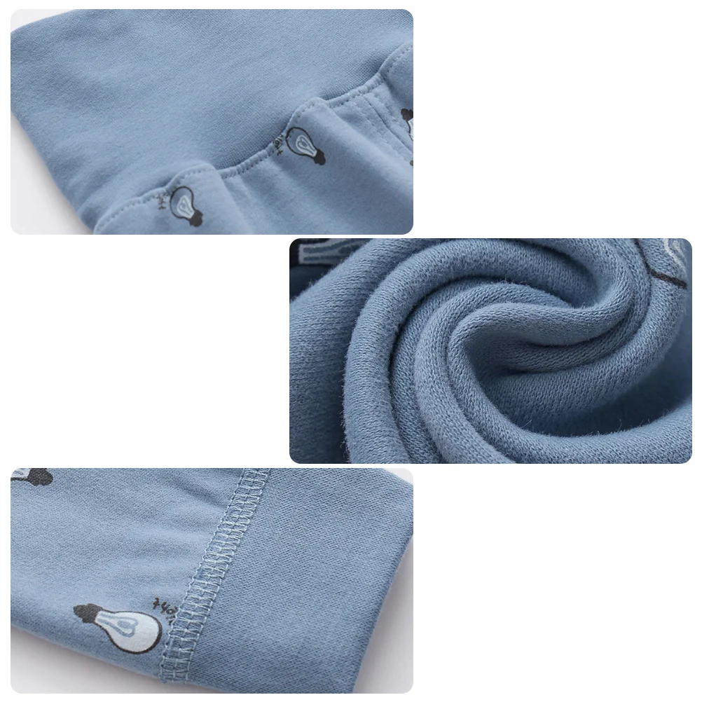 

High Waisted Cotton Baby Belly Protector Pants Warm Winter Trousers for Girls Age 4-5 Blue Comfortable Stretchy Leggings