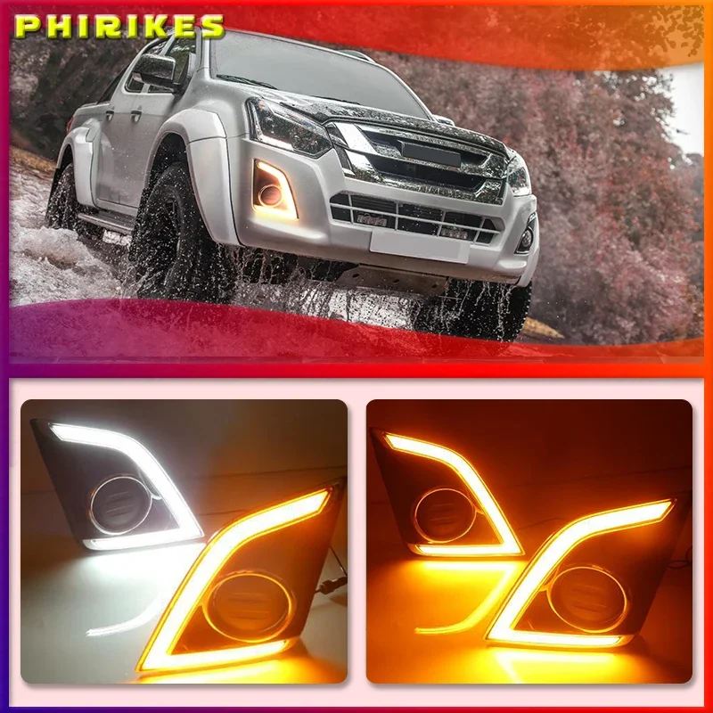 

1Pair DRL For Isuzu D-max Dmax 2016 2017 LED Daytime Running Lights LED Front Bumper Fog Lamp Case Driving light