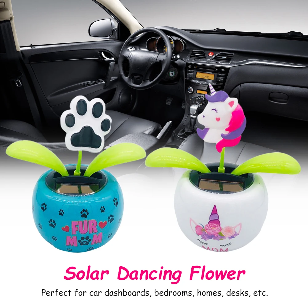 Solar Dancing Flower Dancing Flower Colorful Car Dashboard Flower Decor Window Swinginging Animated Shape Pot For Car Decoration