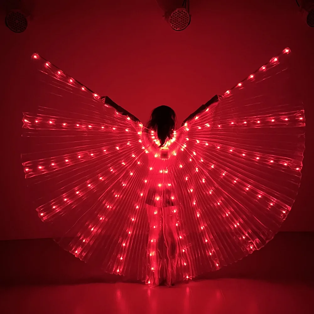 Alas LED Circo Luce luminosa Bambini Bambino Farfalla Isis Ala Danza del ventre Ali a LED Festa di Halloween Tron Led Cape Show