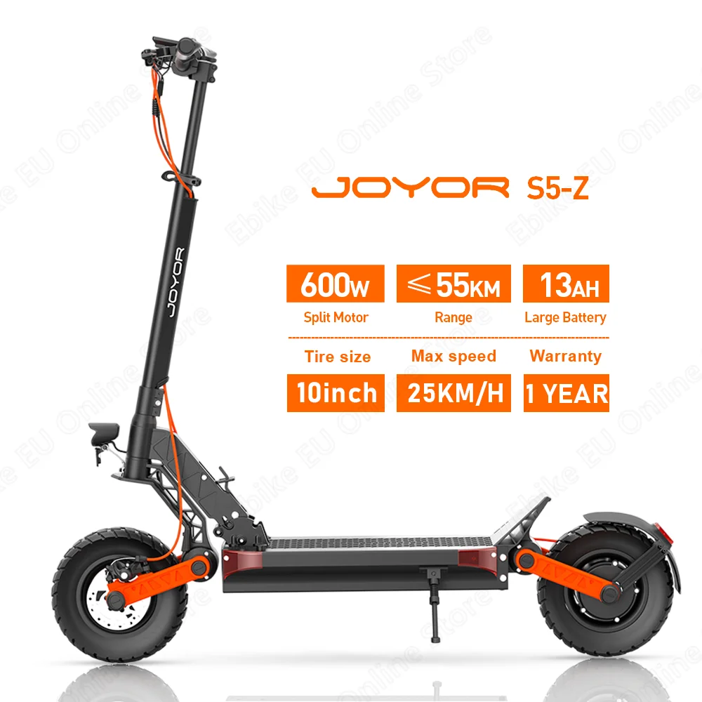 

JOYOR S5-Z Fold Electric Scooter 600W Motor 48V13AH Battery E-Scooter 10-inch Widen Tires Adjustable Height Scooters Electric