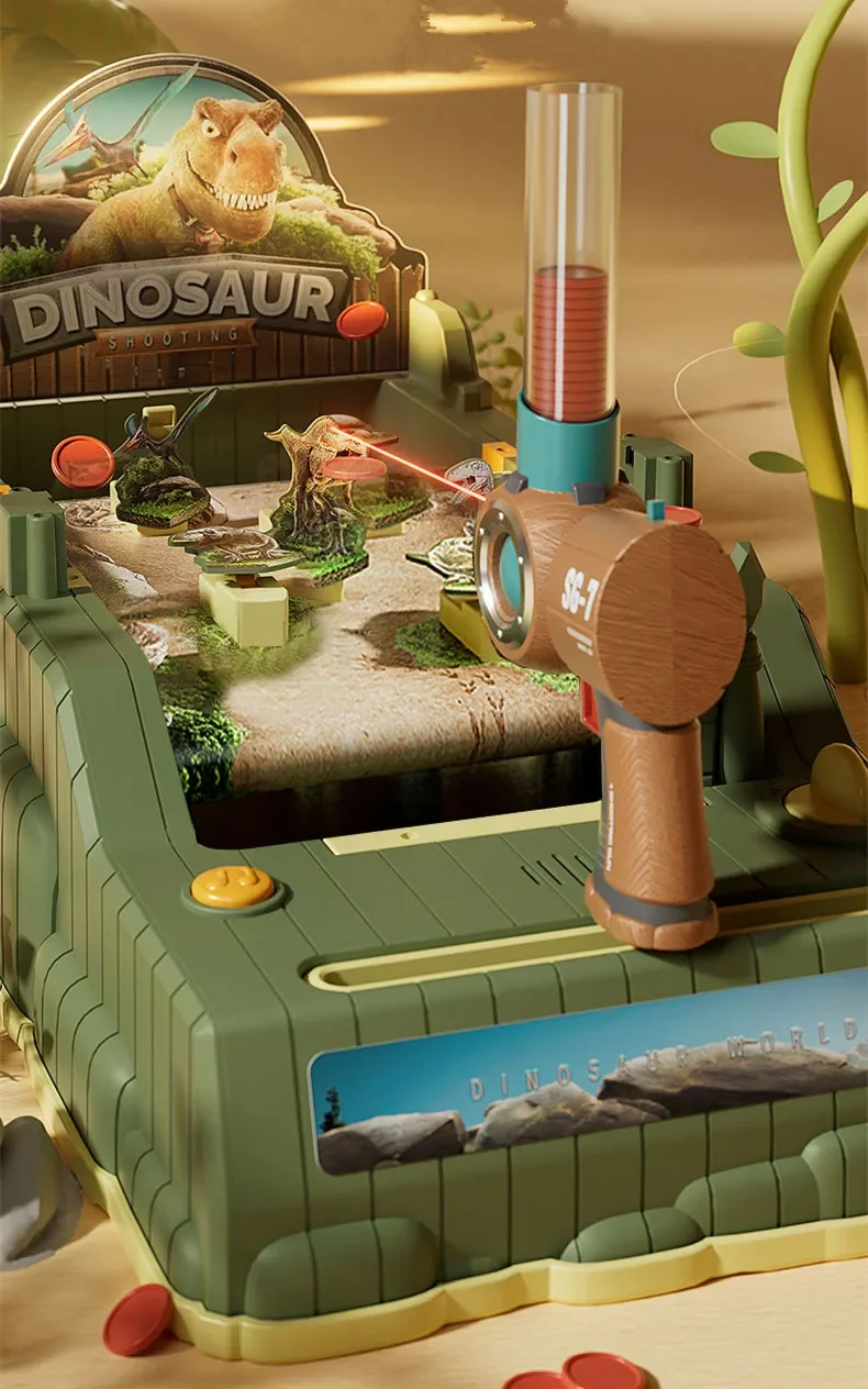 [Funny] Dinosaur shooting console puzzle game machine parent-children interaction Children's Educational Toys boy best gift