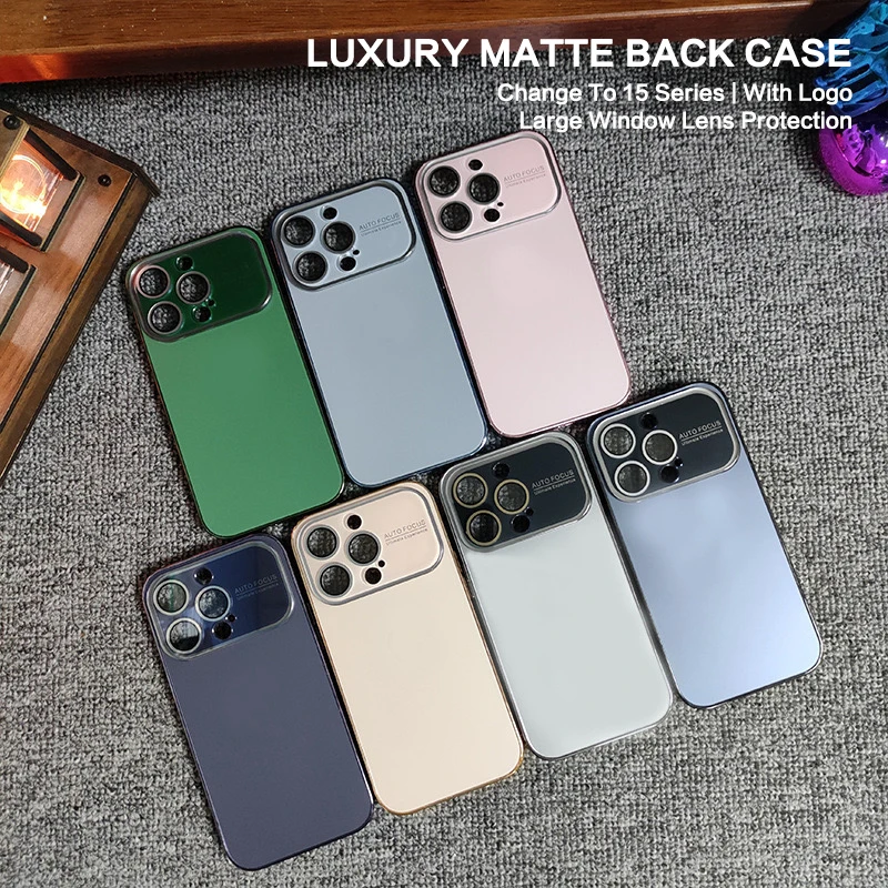 

Matte Backplane Phone Case For Iphone 11 12 13 14 15 Pro Max 15 Plus With Large Lens Protection Film Shockproof TPU Frame Cover