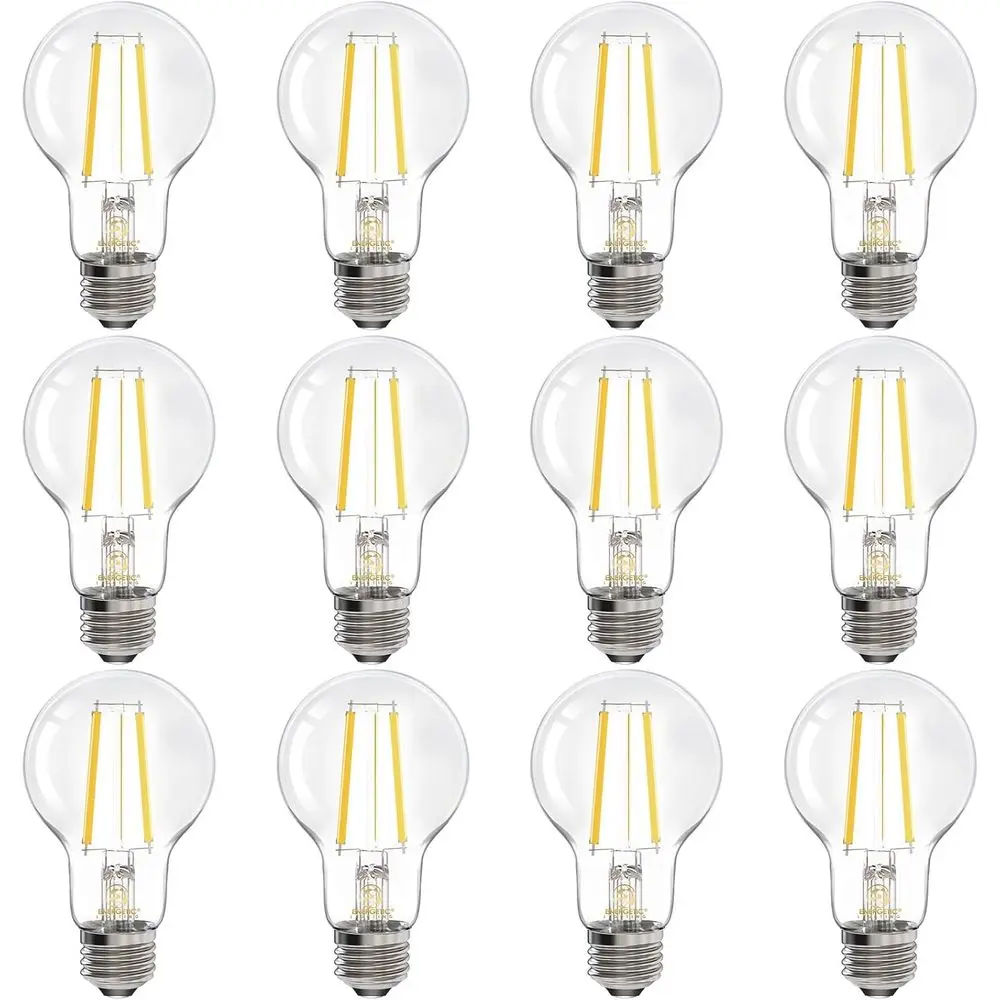 

Энергосберегающие диммируемые светодиодные лампы-филаменты, 6,5 Вт, эквивалент 60 Вт, холодный белый свет 4000K, классическое прозрачное стекло, светодиодная лампа A19.