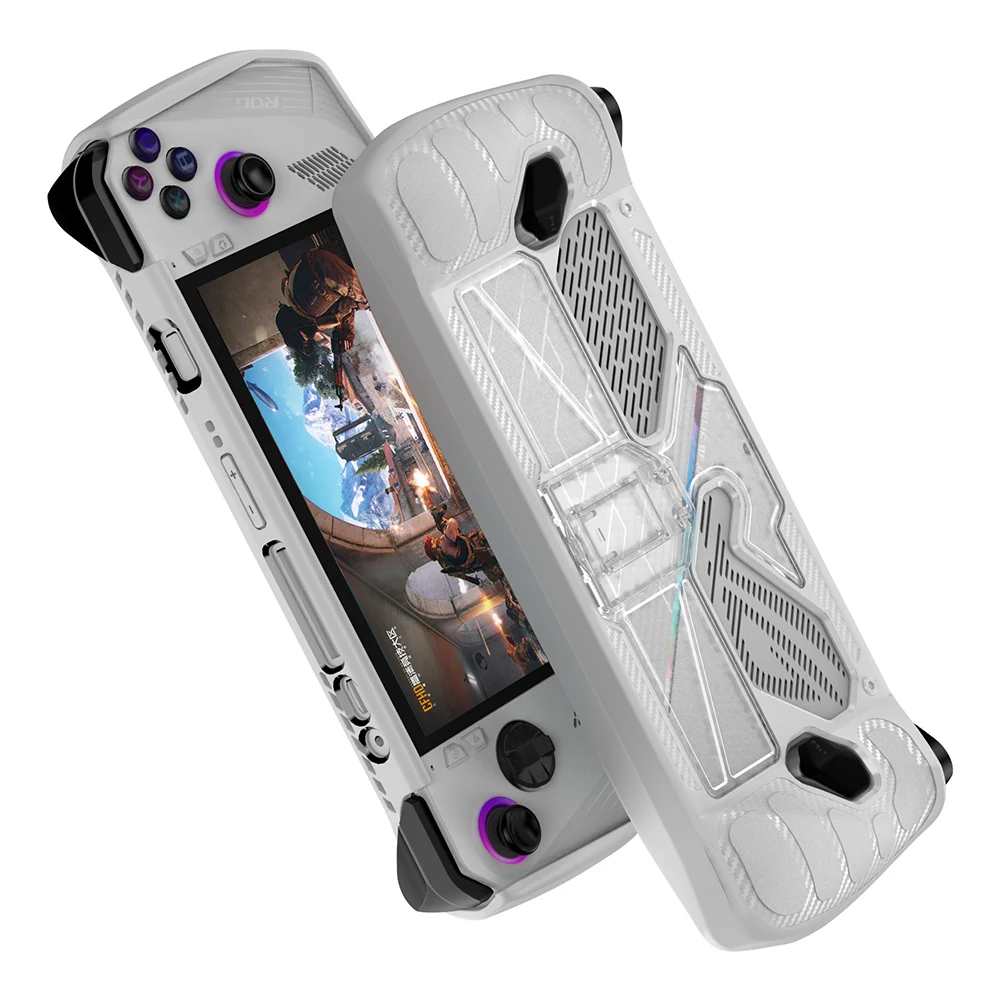 Console Housing TPU PC Game Console Full Cover with Bracket Shockproof Replacement Accessories for Asus Rog Ally