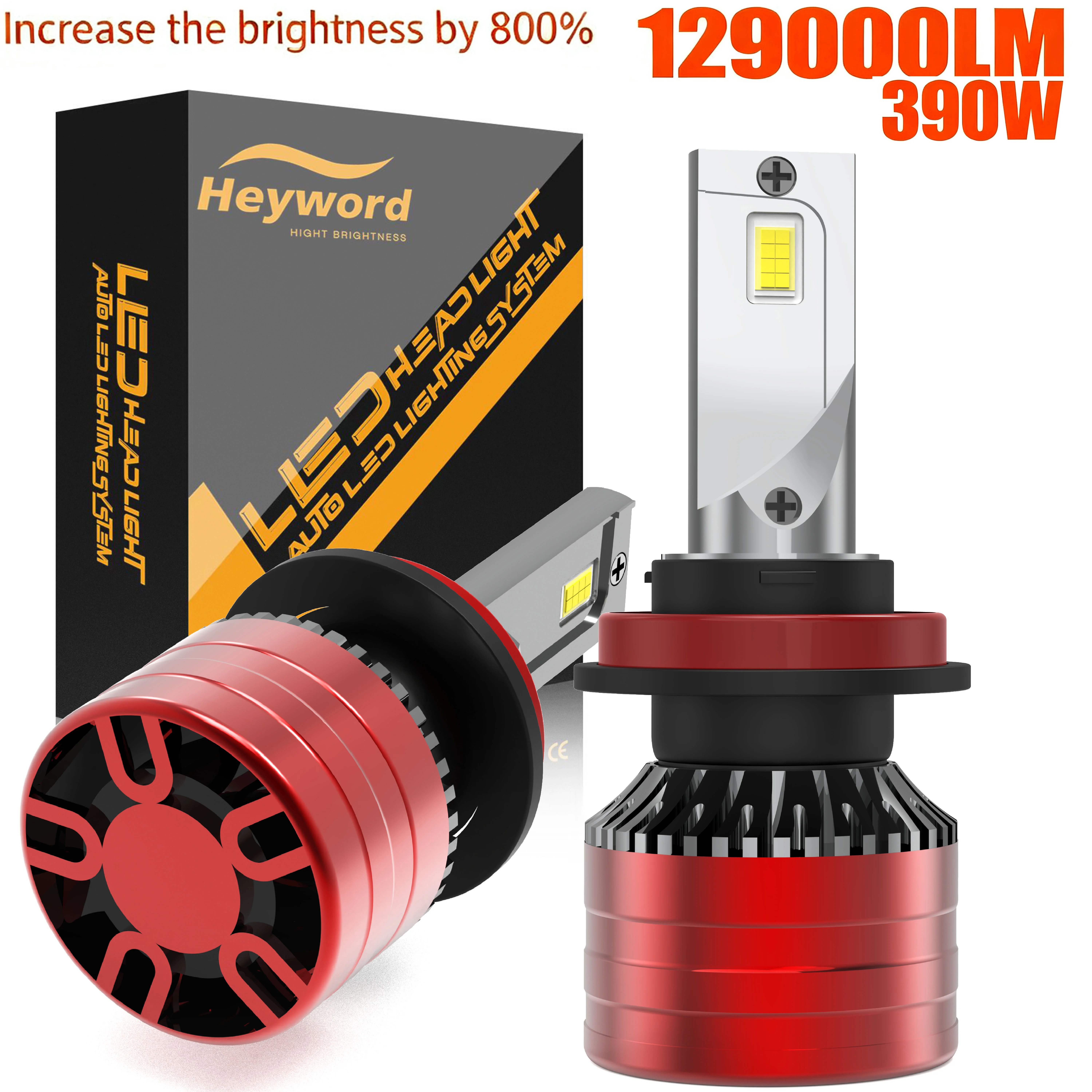 

Heyword 2 шт. Автомобильные фары H4 H7 LED H11 9005 9006 H1 Автолампы 390 Вт 129000LM Лампа 6000K 12 В Светодиодные лампы для фар