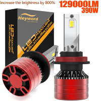 Heyword 2Pcs Car Headlight H4 H7 LED H11 9005 9006 H1 Auto Bulbs 390W 129000LM Light Lamp 6000K 12V Led Headlight Bulbs